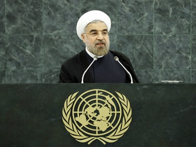 Hassan Rouhani, President of Iran, addresses the general debate of the sixty-eighth session of the General Assembly. September 24. (Photo: UN)