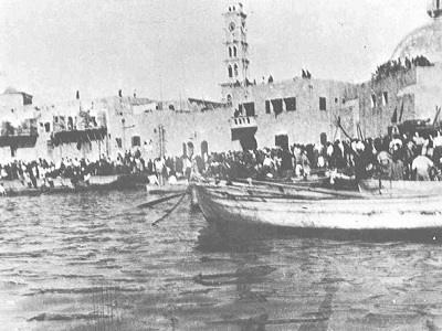 The exodus Of Yafa's residents in boats in May 1948.